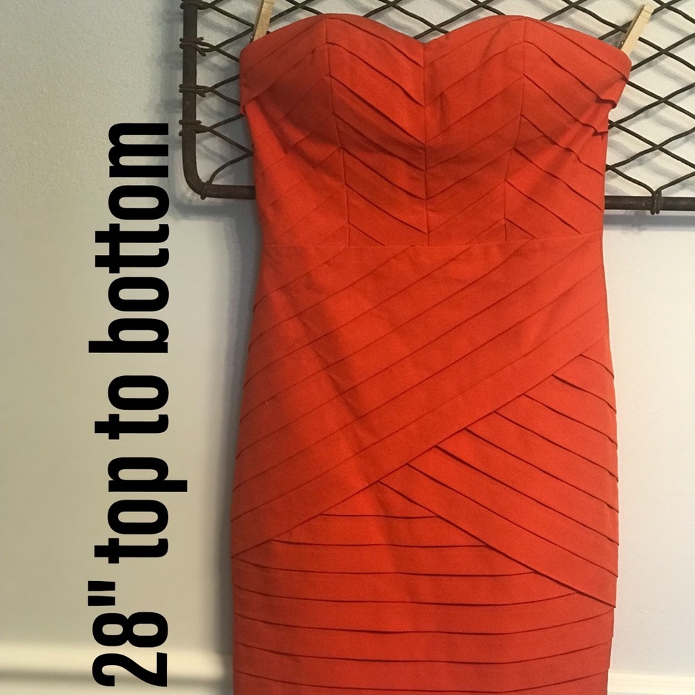 Gianni Bini Orange Strapless Mini Dress